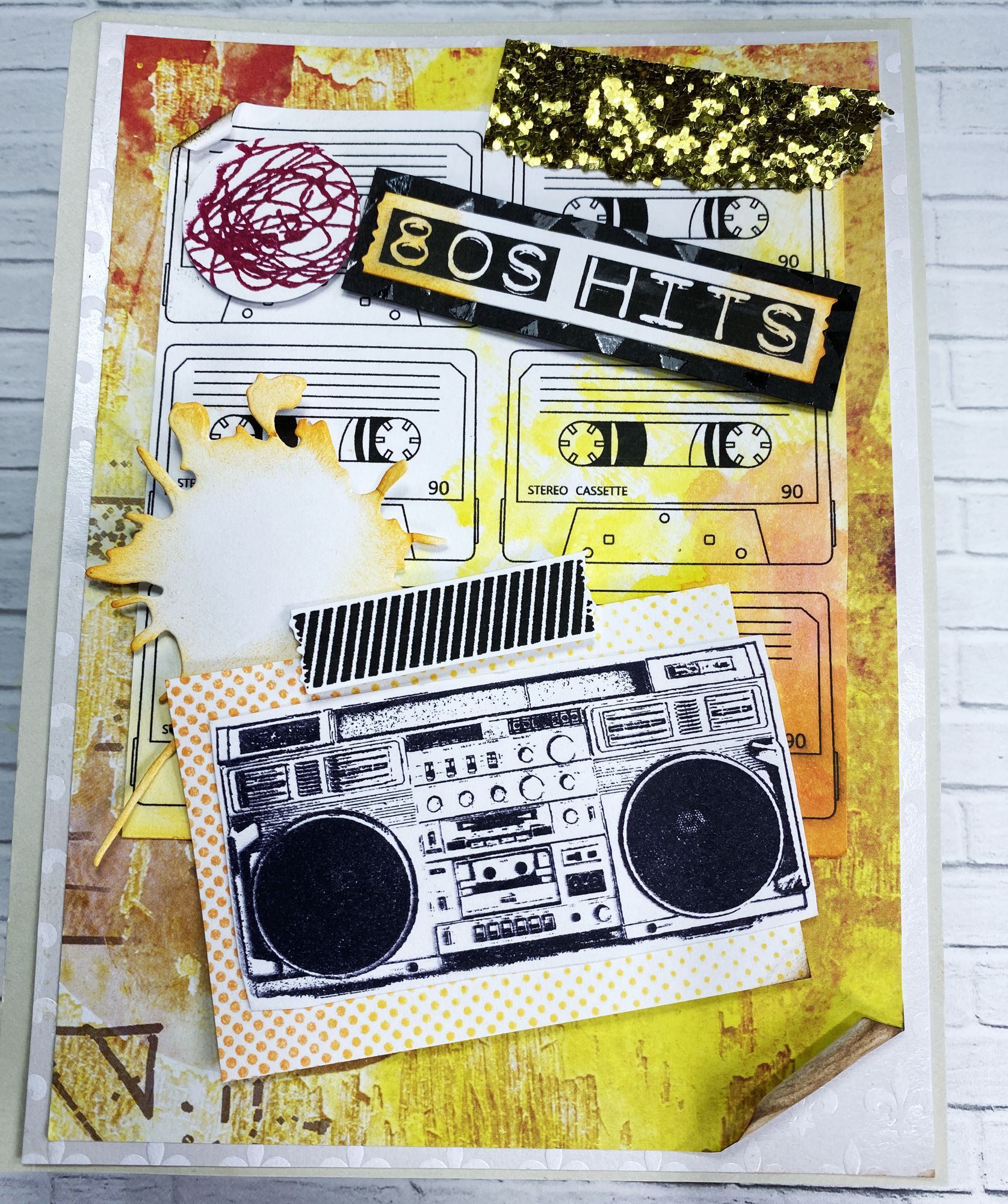 card example using Mix_Tape Printable